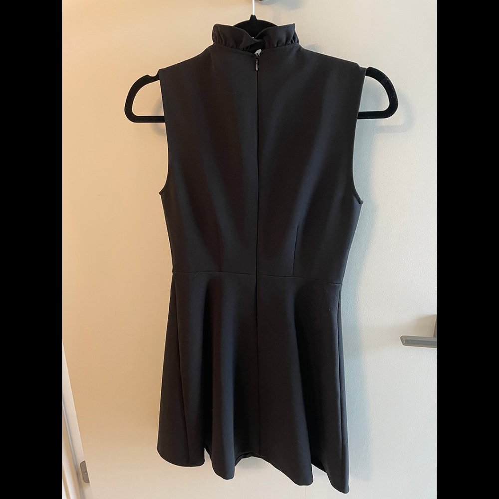 Zara Ruffle Neck Little Black Dress - Picture 2 of 3